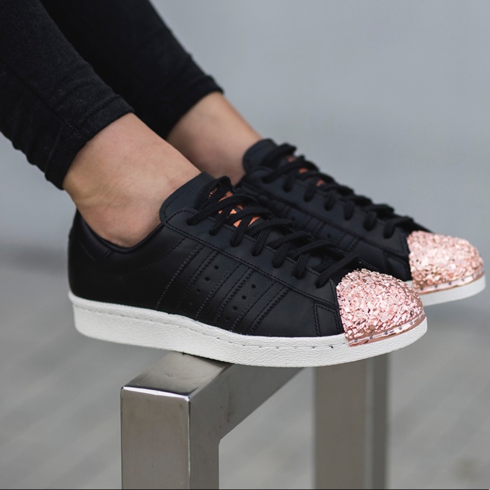 Adidas Rose Gold Metal Toe Superstars